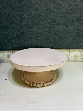 Pale Pink Wooden riser  with Bead Trim